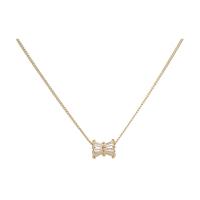 Rhinestone Zinc Alloy Necklace, gold color plated, for woman & with rhinestone, 11mm .61 Inch 
