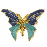 Медные коннекторы,покрытые эмалью., Латунь, бабочка, плакирован золотом, голубой отверстие:Приблизительно 2mm, продается PC