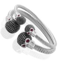 pulsera brazalete de acero inoxidable, pulido, Joyería & unisexo & con diamantes de imitación, más colores para la opción, Vendido por UD
