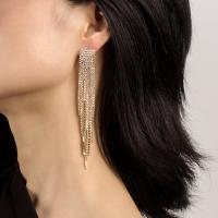Fashion Fringe Earrings, Zinc Alloy, plated, fashion jewelry & with rhinestone nickel, lead & cadmium free 