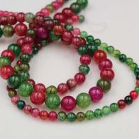 Gefärbte Achat Perlen, Turmalin Farbe Achat, rund, poliert, DIY & verschiedene Größen vorhanden, keine, verkauft von Strang