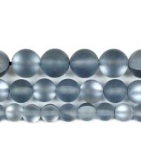Gemischte Edelstein Perlen, Opal, rund, verschiedene Größen vorhanden & stumpfmatt, hellgrau, verkauft von Strang