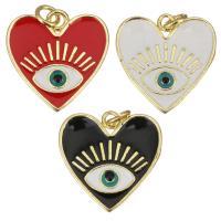 Enamel Brass Pendants, Heart, gold color plated Approx 2.5mm 