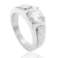 Cubic Zirconia anillo de dedo de acero inoxidable, pulido, Joyería & diverso tamaño para la opción & con circonia cúbica, más colores para la opción, Vendido por UD