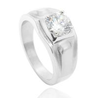 Cubic Zirconia anillo de dedo de acero inoxidable, pulido, Joyería & diverso tamaño para la opción & con circonia cúbica, Vendido por UD