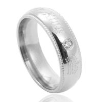 Rhinestone Stainless Steel Finger Ring, polished, fashion jewelry & with rhinestone 