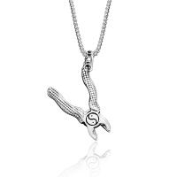 Sterling Silver Jewelry Necklace, 925 Sterling Silver, with 45mm extender chain, for woman, silver color .74 Inch 