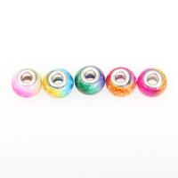 Glas Europäische Großlochperlen, Kreisring, DIY & verschiedene Stile für Wahl & großes Loch, keine, 15*15*11mm, Bohrung:ca. 5mm, 100PCs/Tasche, verkauft von Tasche