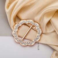 Scarf Buckle, Zinc Alloy, with Rhinestone, plated & micro pave rhinestone & for woman 