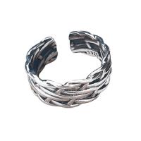 Brass Cuff Finger Ring, silver color plated & for woman, US Ring .5 