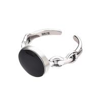 Brass Cuff Finger Ring, silver color plated & for woman, US Ring 