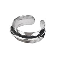 Brass Cuff Finger Ring, plated & for woman, silver color, US Ring .5 