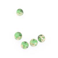 Vernickelt Glasperlen, Glas, rund, DIY, grün, 8*8*8mm, Bohrung:ca. 1mm, 100PCs/Tasche, verkauft von Tasche