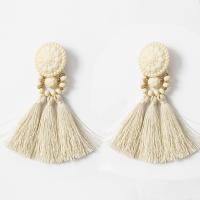 Fashion Tassel Earring, Zinc Alloy, with Resin, Geometrical Pattern, plated & for woman 