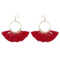 Fashion Tassel Earring, Zinc Alloy, Round, plated & for woman 