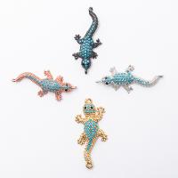 Cubic Zirconia Micro Pave Brass Connector, Gecko, DIY & micro pave cubic zirconia 