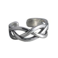925 Sterling Silver Cuff Finger Ring, plated, vintage & for woman, silver color, US Ring 