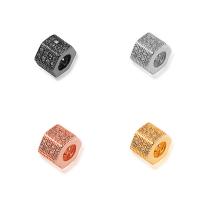 Cubic Zirconia Micro Pave Brass Beads, plated, DIY & micro pave cubic zirconia 