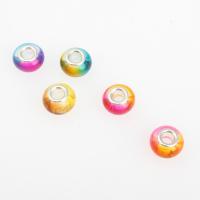 Glass European Large Hole Beads, Donut, DIY, multi-colored, 14*14*9mm Approx 5mm 