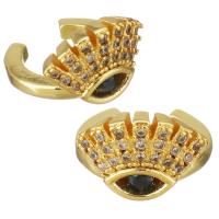 Brass Earring Cuff, gold color plated, micro pave cubic zirconia & for woman 