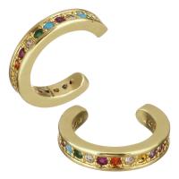 Brass Earring Cuff, gold color plated, micro pave cubic zirconia & for woman, 2.5mm,10mm 