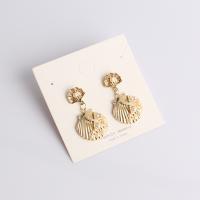 Zinc Alloy Drop Earring, Shell, plated, for woman, yellow 