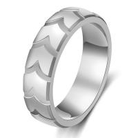 Titanium Steel Finger Ring, Rondelle, plated 6mm 