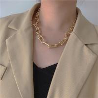 Zinc Alloy Chain Necklace, portable 44cm 