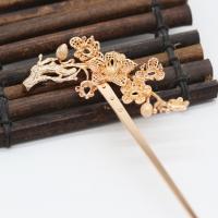 Hair Stick Findings, Brass, plated, DIY & hollow 3.5*5mm 