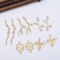 Brass Jewelry Pendants, Branch, plated, DIY golden, 28*15mm 