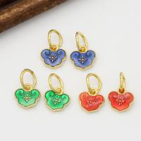 Enamel Brass Pendants, Ruyi, plated, cute 12*8mm 