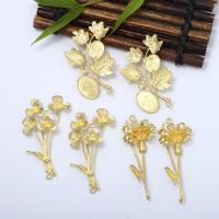 Brass Hair Accessories DIY Findings, Bouquet, plated golden, 50*28MM 
