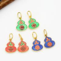 Enamel Brass Pendants, Calabash, plated, DIY 18*11mm 