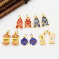 Enamel Brass Pendants, plated, DIY 10*20MM 