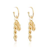 Brass Drop Earring, gold color plated, for woman, 70mm 