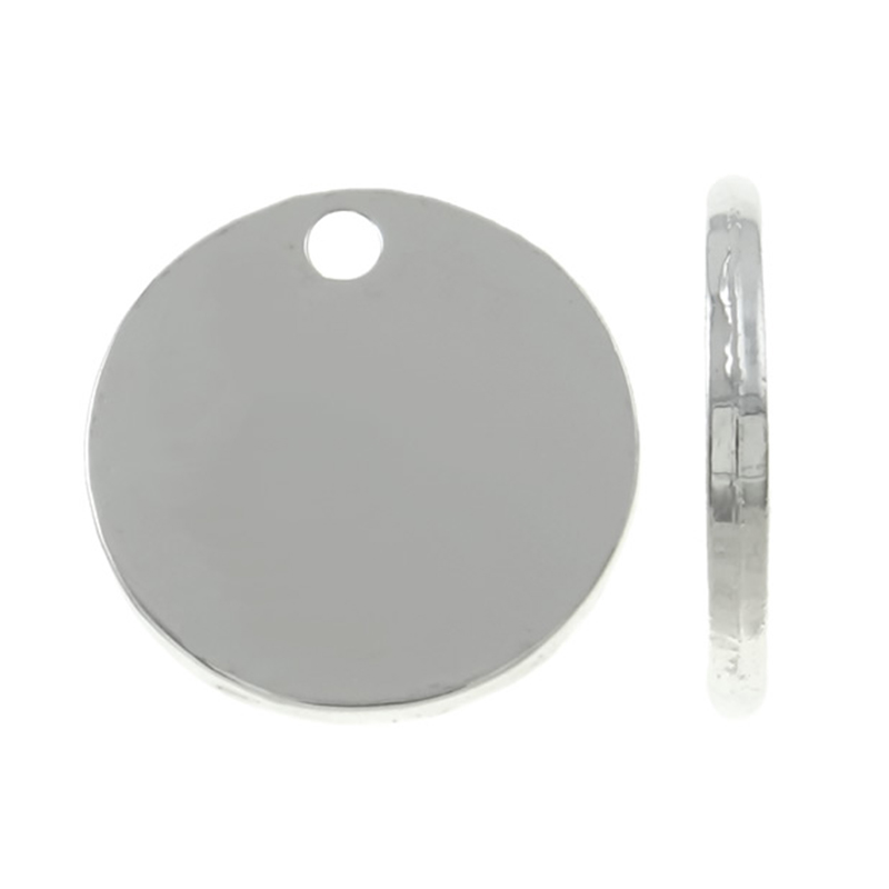 Stainless Steel Tag Charm, Flat Round, DIY & laser pattern, original color, 6mm, 100PCs/Bag, Sold By Bag