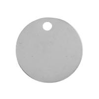 Stainless Steel Tag Charm, Flat Round, DIY & laser pattern, original color, 6mm 