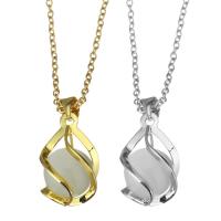Brass Jewelry Necklace, with stainless steel chain & Gemstone, with 1.5 inch extender chain, plated, for woman 1.5mm Approx 17 Inch 