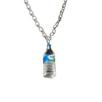 Resin Zinc Alloy Necklace, with Resin, Bottle, plated, cross chain & Unisex, blue, 650mm 