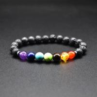 Lava Bead Bracelet, with Elastic Thread, fashion jewelry & Unisex 8mm Approx 7.5 Inch 