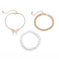 alliage de zinc Set de bracelet, Bracelet, bijoux de mode & pour femme, Or, Vendu par fixé