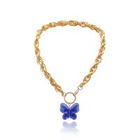 Collier de perles, Alliage d'aluminium, papillon, bijoux de mode & pour femme, Or Environ 15.74 pouce, Vendu par brin