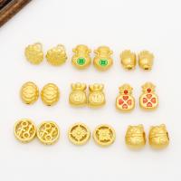 Weinlese Messing Perlen, plattiert, DIY & verschiedene Stile für Wahl, goldfarben, 13*11mm, verkauft von PC