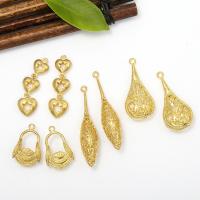 Brass Jewelry Pendants, plated, DIY golden, 40*10mm 