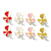 Brass Earring Drop Component, Flower, gold color plated, DIY & enamel nickel, lead & cadmium free Approx 1mm 