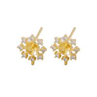 Brass Earring Drop Component, gold color plated, DIY & micro pave cubic zirconia, nickel, lead & cadmium free Approx 1mm 