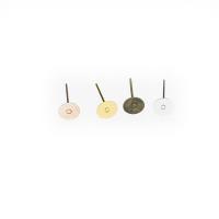 Brass Earring Stud Component, Round, plated, DIY  4,5,6,8,10mm 