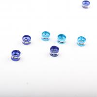 Brass Spacer Beads, Round, plated, DIY, blue, 6*4mm 