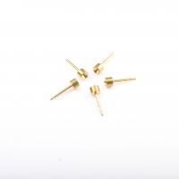 Brass Earring Stud Component, plated, DIY, golden, 14*4 