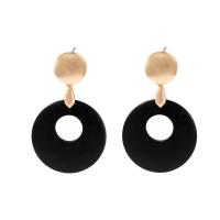 Zinc Alloy Drop Earring, with Wood, fashion jewelry 
